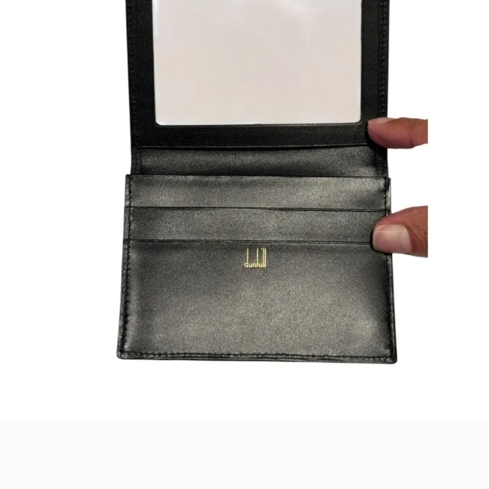 Dunhill Black Calf Skin Leather Card Holder Case Made In France NWB
